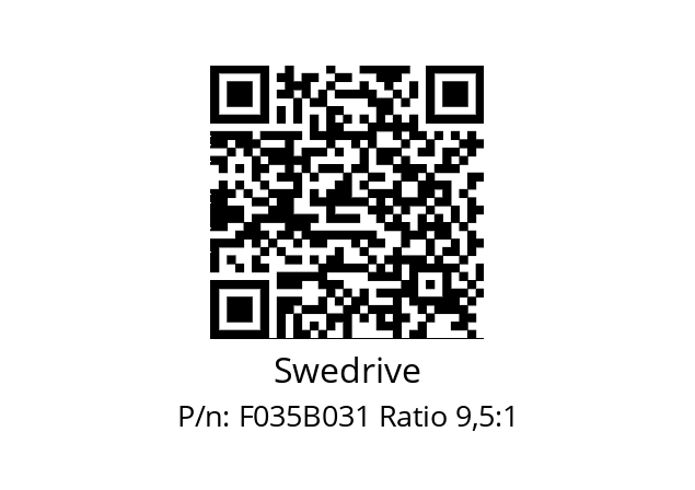   Swedrive F035B031 Ratio 9,5:1