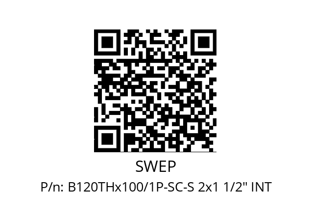   SWEP B120THx100/1P-SC-S 2x1 1/2" INT