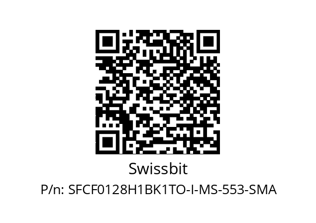   Swissbit SFCF0128H1BK1TO-I-MS-553-SMA