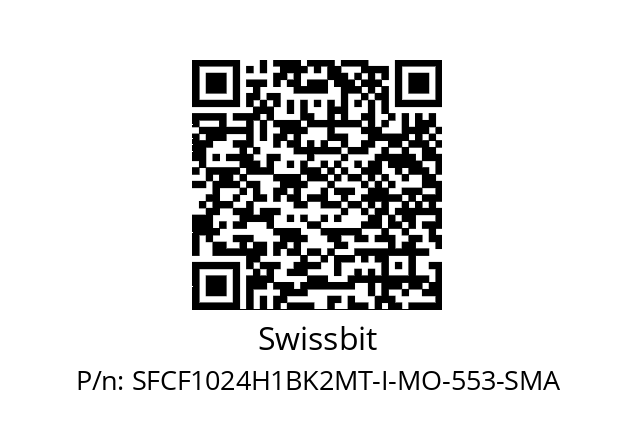   Swissbit SFCF1024H1BK2MT-I-MO-553-SMA