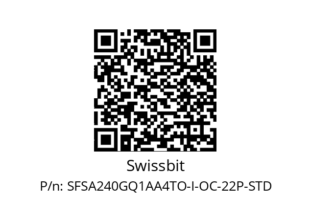   Swissbit SFSA240GQ1AA4TO-I-OC-22P-STD