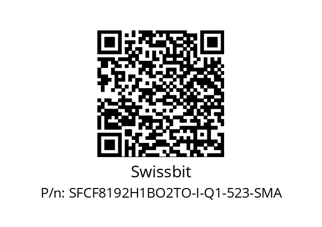   Swissbit SFCF8192H1BO2TO-I-Q1-523-SMA