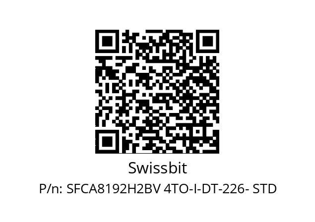   Swissbit SFCA8192H2BV 4TO-I-DT-226- STD