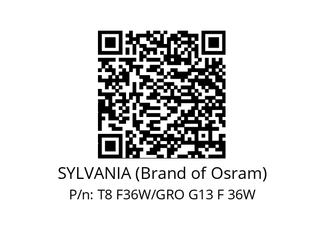   SYLVANIA (Brand of Osram) T8 F36W/GRO G13 F 36W