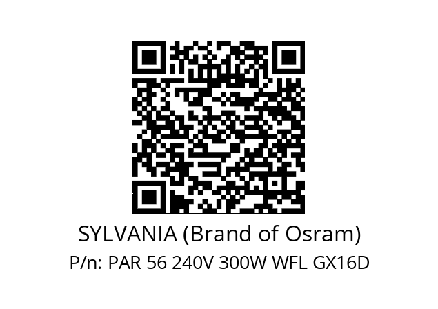   SYLVANIA (Brand of Osram) PAR 56 240V 300W WFL GX16D