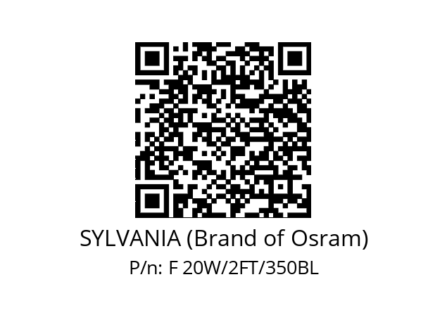   SYLVANIA (Brand of Osram) F 20W/2FT/350BL