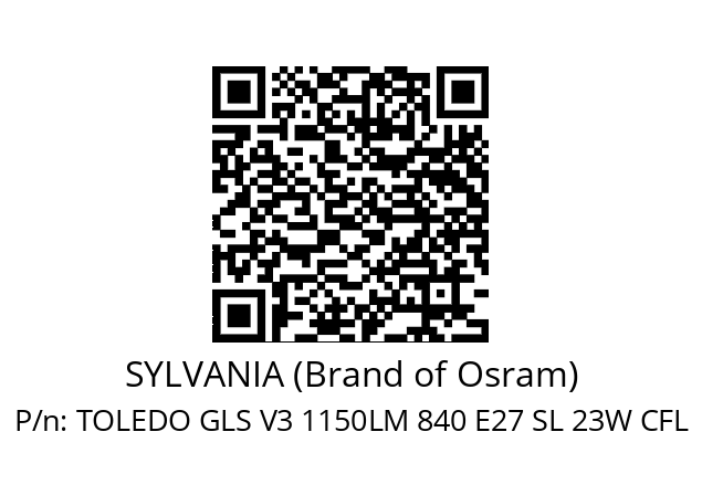   SYLVANIA (Brand of Osram) TOLEDO GLS V3 1150LM 840 E27 SL 23W CFL