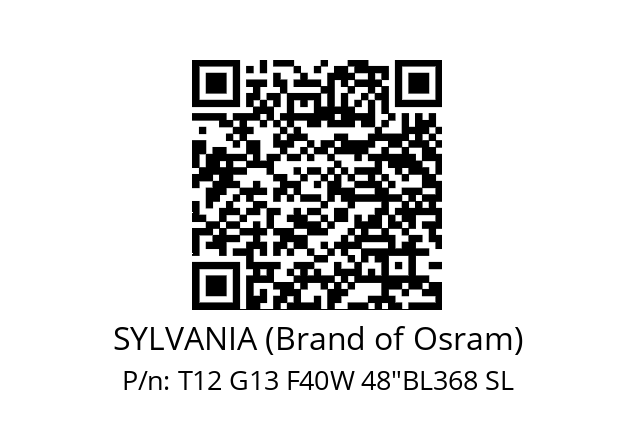   SYLVANIA (Brand of Osram) T12 G13 F40W 48"BL368 SL