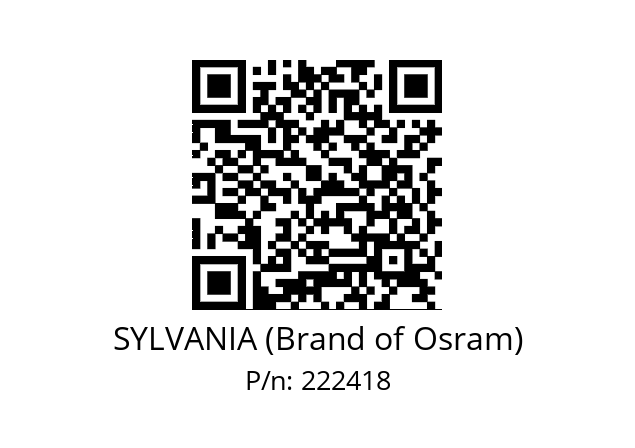   SYLVANIA (Brand of Osram) 222418