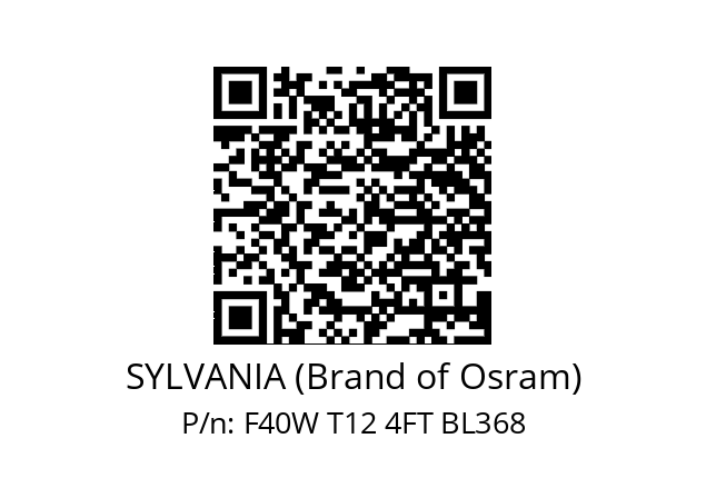   SYLVANIA (Brand of Osram) F40W T12 4FT BL368