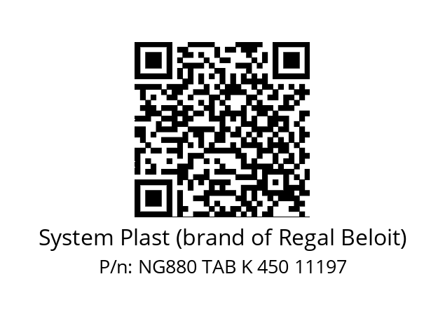   System Plast (brand of Regal Beloit) NG880 TAB K 450 11197