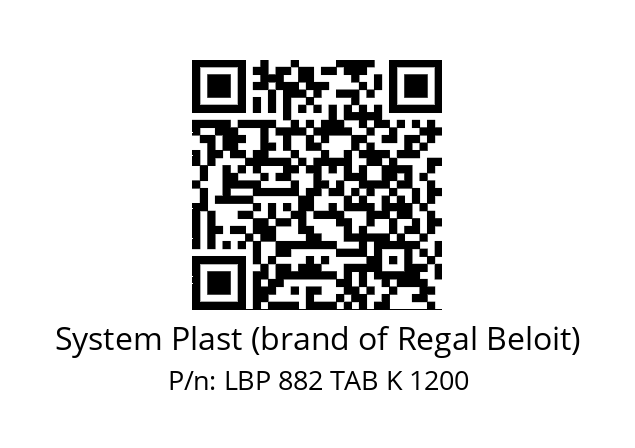   System Plast (brand of Regal Beloit) LBP 882 TAB K 1200