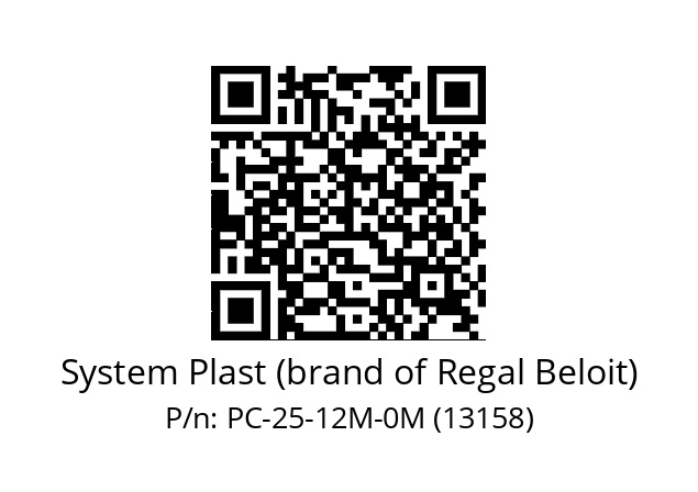   System Plast (brand of Regal Beloit) PC-25-12M-0M (13158)