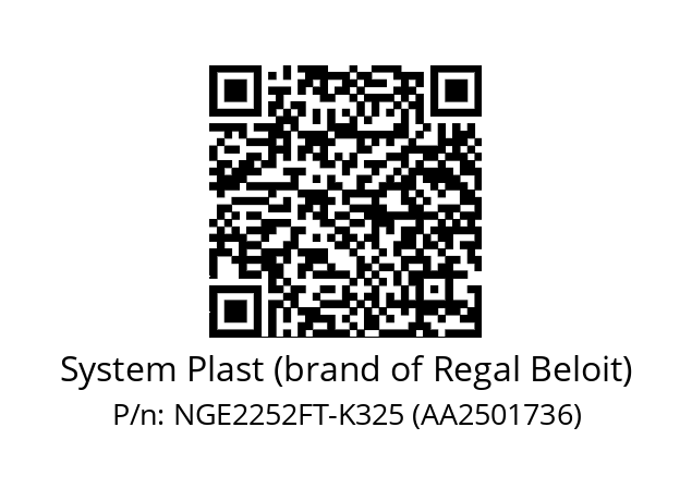   System Plast (brand of Regal Beloit) NGE2252FT-K325 (AA2501736)