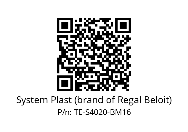   System Plast (brand of Regal Beloit) TE-S4020-BM16