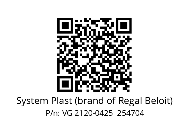   System Plast (brand of Regal Beloit) VG 2120-0425  254704