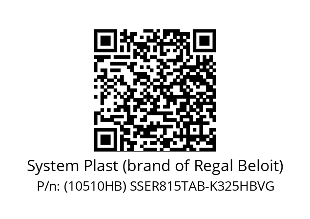   System Plast (brand of Regal Beloit) (10510HB) SSER815TAB-K325HBVG