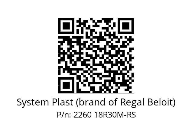   System Plast (brand of Regal Beloit) 2260 18R30M-RS