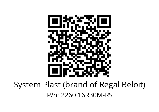   System Plast (brand of Regal Beloit) 2260 16R30M-RS