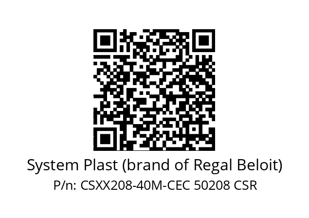   System Plast (brand of Regal Beloit) CSXX208-40M-CEC 50208 CSR