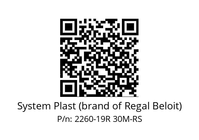   System Plast (brand of Regal Beloit) 2260-19R 30M-RS