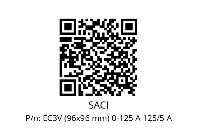   SACI EC3V (96x96 mm) 0-125 A 125/5 A