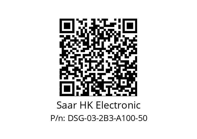   Saar HK Electronic DSG-03-2B3-A100-50