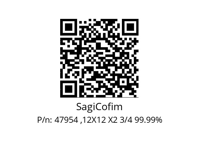   SagiCofim 47954 ,12X12 X2 3/4 99.99%