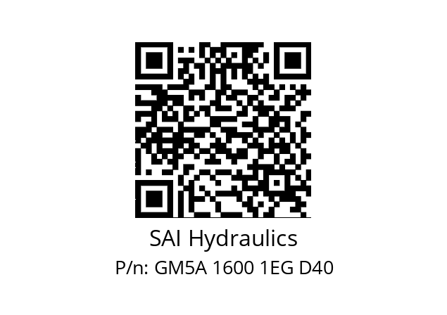   SAI Hydraulics GM5A 1600 1EG D40