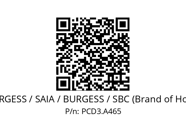   SAIA-BURGESS / SAIA / BURGESS / SBC (Brand of Honeywell) PCD3.A465