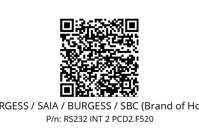   SAIA-BURGESS / SAIA / BURGESS / SBC (Brand of Honeywell) RS232 INT 2 PCD2.F520