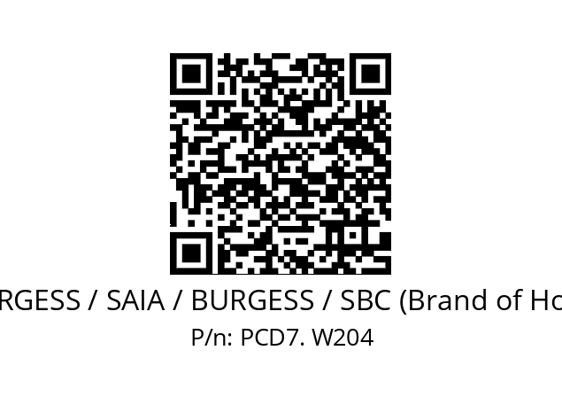   SAIA-BURGESS / SAIA / BURGESS / SBC (Brand of Honeywell) PCD7. W204