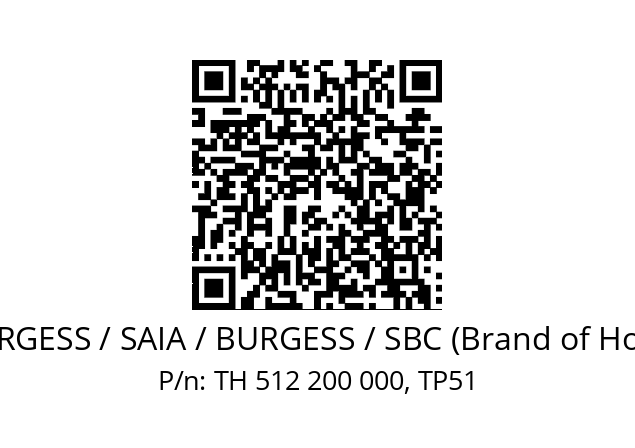   SAIA-BURGESS / SAIA / BURGESS / SBC (Brand of Honeywell) TH 512 200 000, TP51