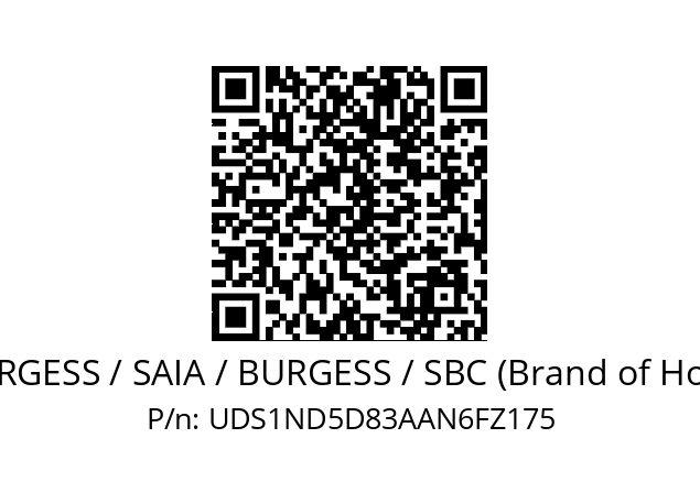   SAIA-BURGESS / SAIA / BURGESS / SBC (Brand of Honeywell) UDS1ND5D83AAN6FZ175