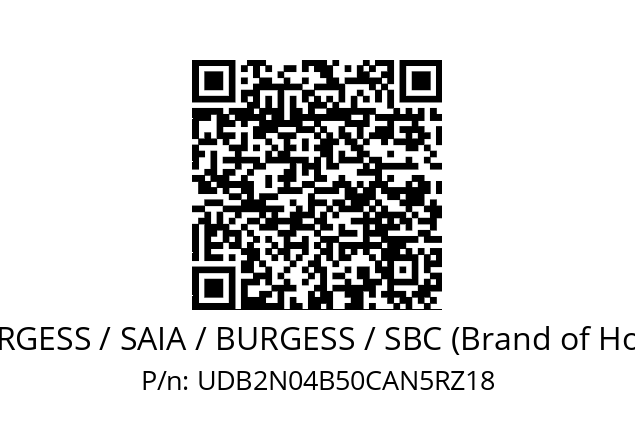   SAIA-BURGESS / SAIA / BURGESS / SBC (Brand of Honeywell) UDB2N04B50CAN5RZ18