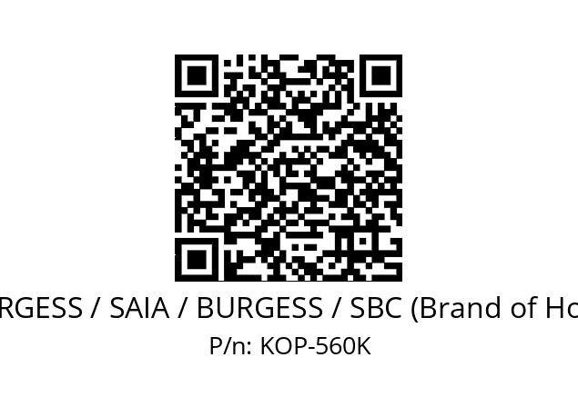   SAIA-BURGESS / SAIA / BURGESS / SBC (Brand of Honeywell) KOP-560K