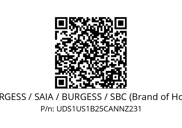   SAIA-BURGESS / SAIA / BURGESS / SBC (Brand of Honeywell) UDS1US1B25CANNZ231