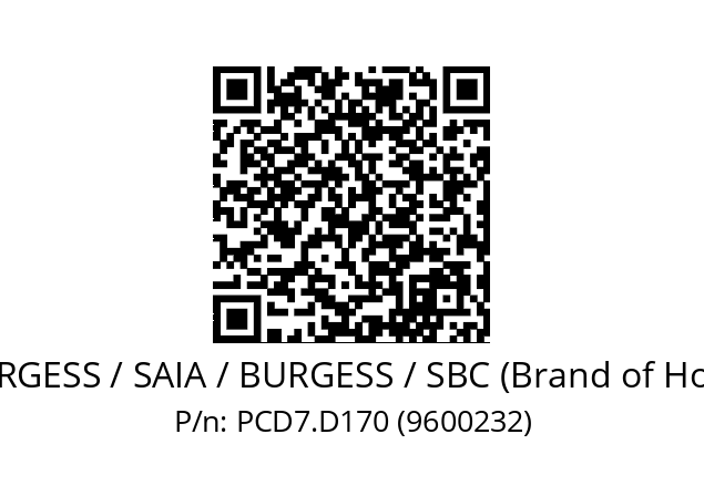   SAIA-BURGESS / SAIA / BURGESS / SBC (Brand of Honeywell) PCD7.D170 (9600232)