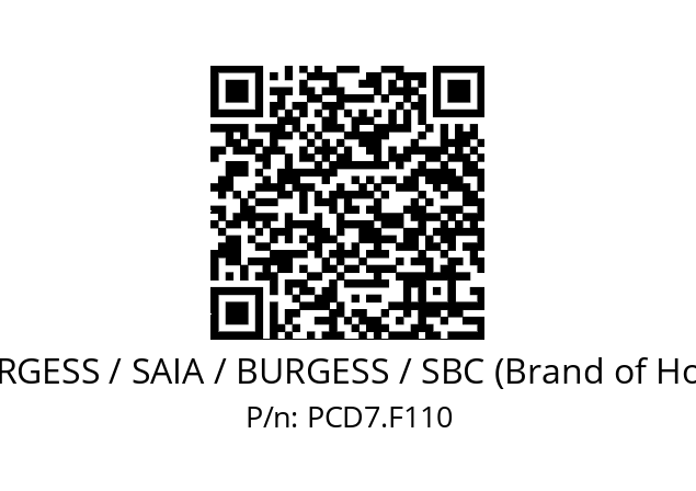   SAIA-BURGESS / SAIA / BURGESS / SBC (Brand of Honeywell) PCD7.F110