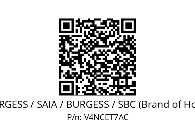   SAIA-BURGESS / SAIA / BURGESS / SBC (Brand of Honeywell) V4NCET7AC