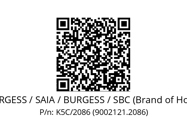   SAIA-BURGESS / SAIA / BURGESS / SBC (Brand of Honeywell) K5C/2086 (9002121.2086)