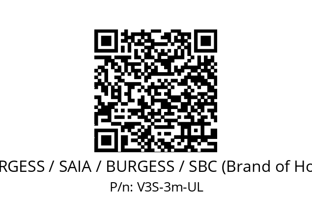   SAIA-BURGESS / SAIA / BURGESS / SBC (Brand of Honeywell) V3S-3m-UL