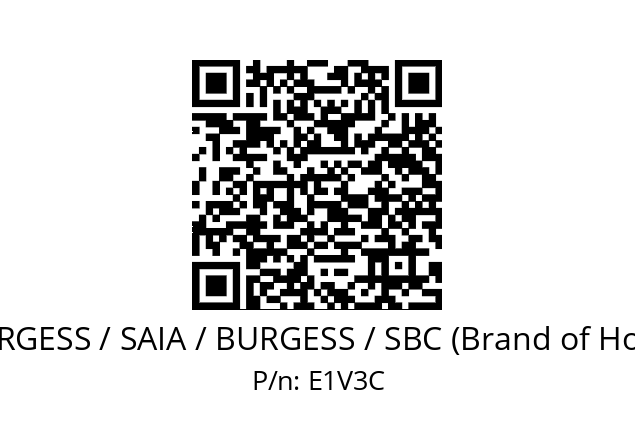   SAIA-BURGESS / SAIA / BURGESS / SBC (Brand of Honeywell) E1V3C