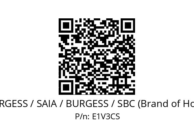   SAIA-BURGESS / SAIA / BURGESS / SBC (Brand of Honeywell) E1V3CS