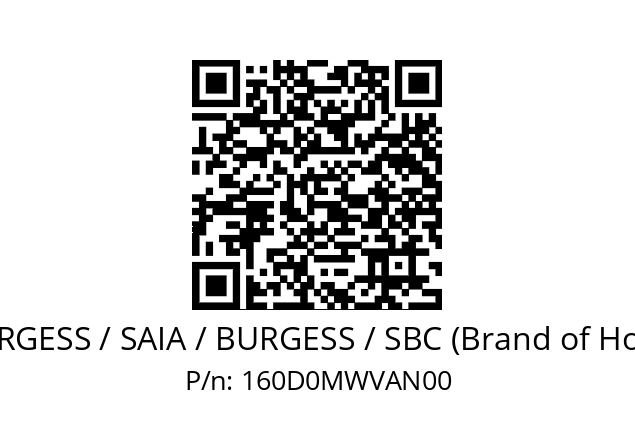   SAIA-BURGESS / SAIA / BURGESS / SBC (Brand of Honeywell) 160D0MWVAN00