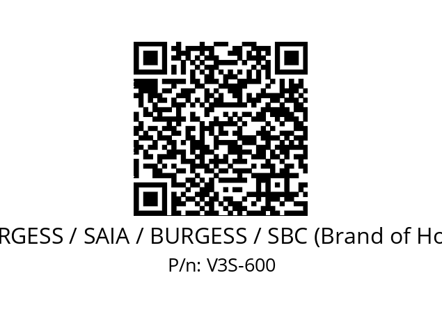   SAIA-BURGESS / SAIA / BURGESS / SBC (Brand of Honeywell) V3S-600