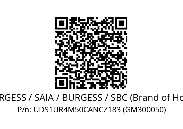   SAIA-BURGESS / SAIA / BURGESS / SBC (Brand of Honeywell) UDS1UR4M50CANCZ183 (GM300050)