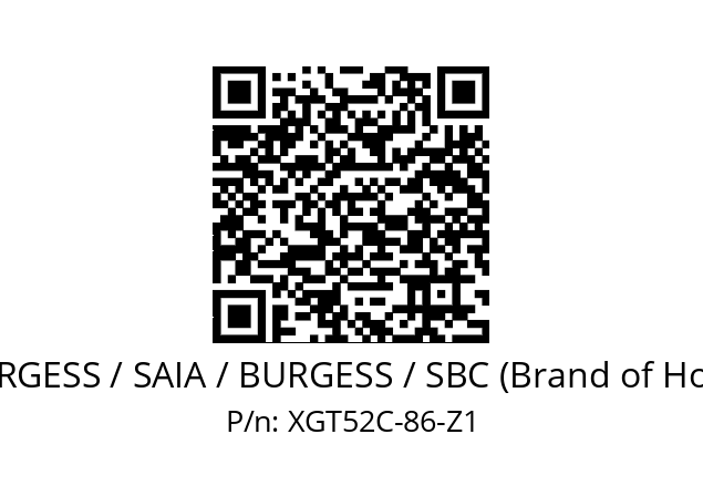   SAIA-BURGESS / SAIA / BURGESS / SBC (Brand of Honeywell) XGT52C-86-Z1