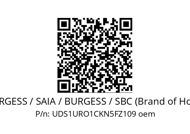   SAIA-BURGESS / SAIA / BURGESS / SBC (Brand of Honeywell) UDS1URO1CKN5FZ109 oem