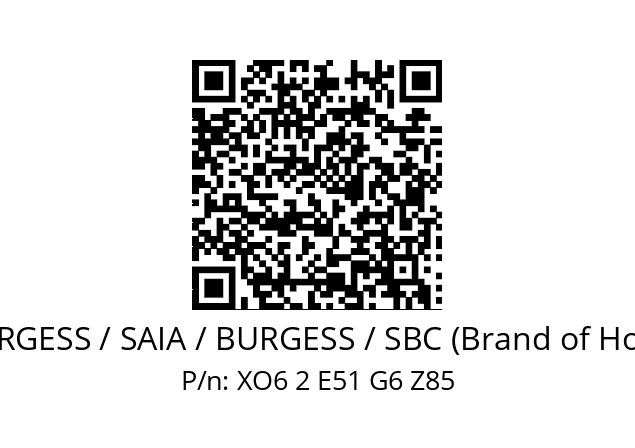   SAIA-BURGESS / SAIA / BURGESS / SBC (Brand of Honeywell) XO6 2 E51 G6 Z85